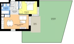 2 pokoje, mieszkanie 38,08 m², parter, oferta nr B.0.30, My Forest, Warszawa, Białołęka, ul. Modlińska 342