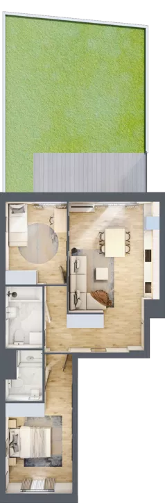 3 pokoje, mieszkanie 60,96 m², parter, oferta nr B.0.19, My Forest, Warszawa, Białołęka, ul. Modlińska 342