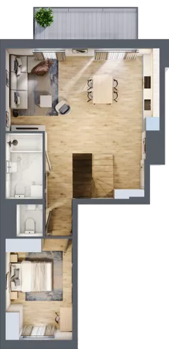 3 pokoje, mieszkanie 60,92 m², piętro 2, oferta nr B.2.27, My Forest, Warszawa, Białołęka, ul. Modlińska 342