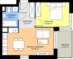 2 pokoje, mieszkanie 38,08 m², piętro 1, oferta nr B.1.38, My Forest, Warszawa, Białołęka, ul. Modlińska 342