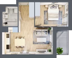 2 pokoje, mieszkanie 38,08 m², piętro 1, oferta nr B.1.38, My Forest, Warszawa, Białołęka, ul. Modlińska 342