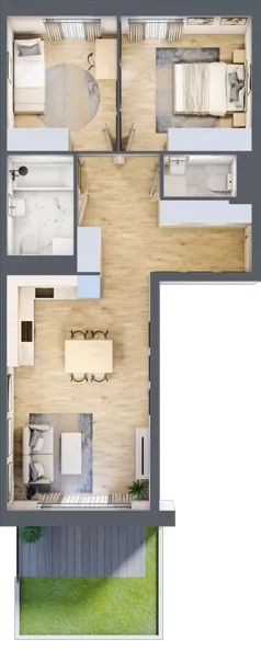 3 pokoje, mieszkanie 63,99 m², piętro 1, oferta nr A.1.60, My Forest, Warszawa, Białołęka, ul. Modlińska 342