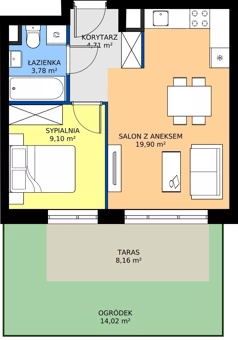 2 pokoje, mieszkanie 37,49 m², parter, oferta nr B.0.02, My Forest, Warszawa, Białołęka, ul. Modlińska 342