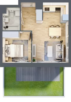 2 pokoje, mieszkanie 37,49 m², parter, oferta nr B.0.02, My Forest, Warszawa, Białołęka, ul. Modlińska 342