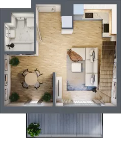 3 pokoje, mieszkanie 37,27 m², piętro 2, oferta nr B.2.12, My Forest, Warszawa, Białołęka, ul. Modlińska 342