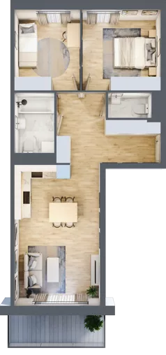 3 pokoje, mieszkanie 63,98 m², piętro 1, oferta nr B.1.40, My Forest, Warszawa, Białołęka, ul. Modlińska 342