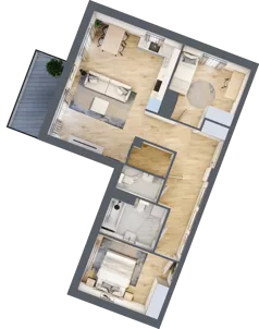3 pokoje, mieszkanie 70,46 m², piętro 3, oferta nr 106F/M106, Miasteczko Jutrzenki Dzielnica Hortensji, Warszawa, Włochy, ul. Jutrzenki 106F