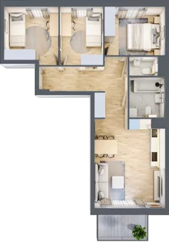 4 pokoje, mieszkanie 64,03 m², piętro 1, oferta nr 106F/M032, Miasteczko Jutrzenki Dzielnica Hortensji, Warszawa, Włochy, ul. Jutrzenki 106F