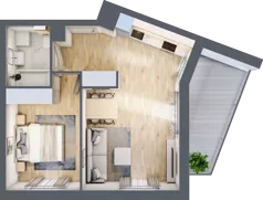 2 pokoje, mieszkanie 42,87 m², piętro 1, oferta nr 106F/M068, Miasteczko Jutrzenki Dzielnica Hortensji, Warszawa, Włochy, ul. Jutrzenki 106F