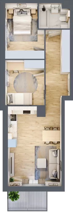 3 pokoje, mieszkanie 58,95 m², piętro 3, oferta nr 106F/M045, Miasteczko Jutrzenki Dzielnica Hortensji, Warszawa, Włochy, ul. Jutrzenki 106F