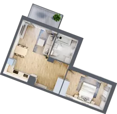 2 pokoje, mieszkanie 49,11 m², piętro 2, oferta nr 106F/M102, Miasteczko Jutrzenki Dzielnica Hortensji, Warszawa, Włochy, ul. Jutrzenki 106F