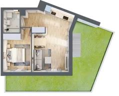 2 pokoje, mieszkanie 42,87 m², parter, oferta nr 106F/M064, Miasteczko Jutrzenki Dzielnica Hortensji, Warszawa, Włochy, ul. Jutrzenki 106F