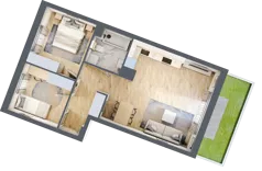 3 pokoje, mieszkanie 56,83 m², parter, oferta nr 106F/M062, Miasteczko Jutrzenki Dzielnica Hortensji, Warszawa, Włochy, ul. Jutrzenki 106F
