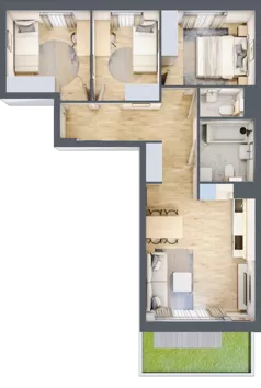 4 pokoje, mieszkanie 64,03 m², parter, oferta nr 106F/M028, Miasteczko Jutrzenki Dzielnica Hortensji, Warszawa, Włochy, ul. Jutrzenki 106F