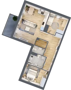 3 pokoje, mieszkanie 70,46 m², piętro 4, oferta nr 106F/M111, Miasteczko Jutrzenki Dzielnica Hortensji, Warszawa, Włochy, ul. Jutrzenki 106F