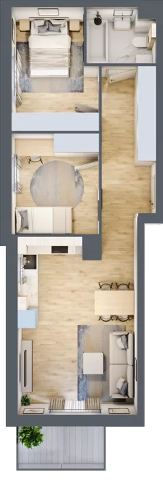 3 pokoje, mieszkanie 58,95 m², piętro 1, oferta nr 106F/M035, Miasteczko Jutrzenki Dzielnica Hortensji, Warszawa, Włochy, ul. Jutrzenki 106F
