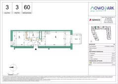 2 pokoje, mieszkanie 36,47 m², piętro 3, oferta nr 60, NowoPark, Kraków, Czyżyny, ul. Sołtysowska/Tomickiego