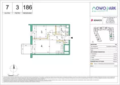 2 pokoje, mieszkanie 40,83 m², piętro 3, oferta nr 186, NowoPark, Kraków, Czyżyny, ul. Sołtysowska/Tomickiego