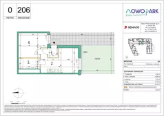 2 pokoje, mieszkanie 40,44 m², parter, oferta nr 206, NowoPark, Kraków, Czyżyny, ul. Sołtysowska/Tomickiego