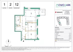 3 pokoje, mieszkanie 60,82 m², piętro 2, oferta nr 12, NowoPark, Kraków, Czyżyny, ul. Sołtysowska/Tomickiego