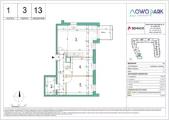 3 pokoje, mieszkanie 56,54 m², piętro 3, oferta nr 13, NowoPark, Kraków, Czyżyny, ul. Sołtysowska/Tomickiego