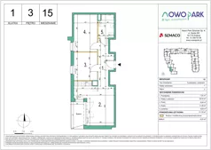 3 pokoje, mieszkanie 51,79 m², piętro 3, oferta nr 15, NowoPark, Kraków, Czyżyny, ul. Sołtysowska/Tomickiego