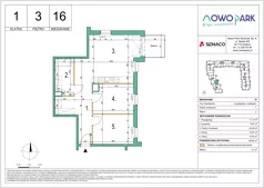 3 pokoje, mieszkanie 60,82 m², piętro 3, oferta nr 16, NowoPark, Kraków, Czyżyny, ul. Sołtysowska/Tomickiego