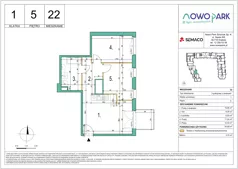 3 pokoje, mieszkanie 54,69 m², piętro 5, oferta nr 22, NowoPark, Kraków, Czyżyny, ul. Sołtysowska/Tomickiego