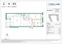 3 pokoje, mieszkanie 65,25 m², piętro 4, oferta nr 43, NowoPark, Kraków, Czyżyny, ul. Sołtysowska/Tomickiego