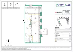 3 pokoje, mieszkanie 61,85 m², piętro 5, oferta nr 44, NowoPark, Kraków, Czyżyny, ul. Sołtysowska/Tomickiego