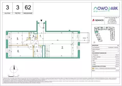 3 pokoje, mieszkanie 72,90 m², piętro 3, oferta nr 62, NowoPark, Kraków, Czyżyny, ul. Sołtysowska/Tomickiego