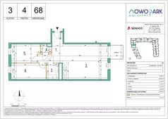 3 pokoje, mieszkanie 72,90 m², piętro 4, oferta nr 68, NowoPark, Kraków, Czyżyny, ul. Sołtysowska/Tomickiego
