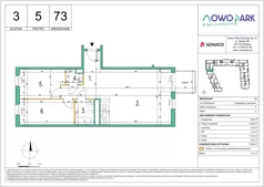 3 pokoje, mieszkanie 72,90 m², piętro 5, oferta nr 73, NowoPark, Kraków, Czyżyny, ul. Sołtysowska/Tomickiego