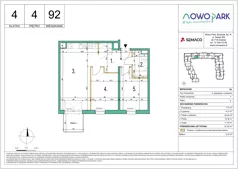3 pokoje, mieszkanie 57,40 m², piętro 4, oferta nr 92, NowoPark, Kraków, Czyżyny, ul. Sołtysowska/Tomickiego