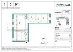 3 pokoje, mieszkanie 64,05 m², piętro 5, oferta nr 94, NowoPark, Kraków, Czyżyny, ul. Sołtysowska/Tomickiego