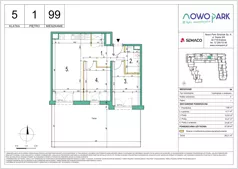 3 pokoje, mieszkanie 57,09 m², piętro 1, oferta nr 99, NowoPark, Kraków, Czyżyny, ul. Sołtysowska/Tomickiego