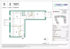 3 pokoje, mieszkanie 64,45 m², piętro 2, oferta nr 101, NowoPark, Kraków, Czyżyny, ul. Sołtysowska/Tomickiego