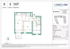 3 pokoje, mieszkanie 57,16 m², piętro 3, oferta nr 107, NowoPark, Kraków, Czyżyny, ul. Sołtysowska/Tomickiego