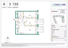 3 pokoje, mieszkanie 59,57 m², piętro 3, oferta nr 133, NowoPark, Kraków, Czyżyny, ul. Sołtysowska/Tomickiego