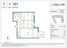3 pokoje, mieszkanie 62,85 m², piętro 1, oferta nr 161, NowoPark, Kraków, Czyżyny, ul. Sołtysowska/Tomickiego