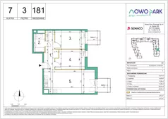 3 pokoje, mieszkanie 62,85 m², piętro 3, oferta nr 181, NowoPark, Kraków, Czyżyny, ul. Sołtysowska/Tomickiego