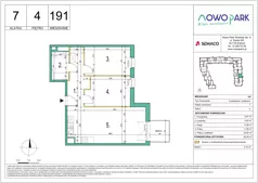 3 pokoje, mieszkanie 62,85 m², piętro 4, oferta nr 191, NowoPark, Kraków, Czyżyny, ul. Sołtysowska/Tomickiego