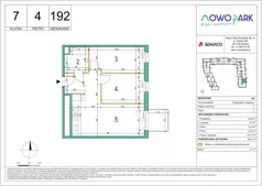 3 pokoje, mieszkanie 58,31 m², piętro 4, oferta nr 192, NowoPark, Kraków, Czyżyny, ul. Sołtysowska/Tomickiego