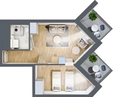 2 pokoje, apartament inwestycyjny 38,96 m², parter, oferta nr 14, PINEA Pobierowo, Pobierowo, ul. Grunwaldzka 82a