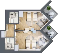 2 pokoje, apartament inwestycyjny 55,54 m², piętro 3, oferta nr 302, PINEA Pobierowo, Pobierowo, ul. Grunwaldzka 82a
