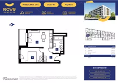 2 pokoje, mieszkanie 39,38 m², piętro 1, oferta nr M44, NOVE Dobczyce, Dobczyce, ul. Wesoła / Szkolna