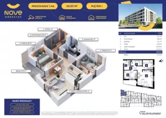 3 pokoje, mieszkanie 59,03 m², piętro 1, oferta nr M46, NOVE Dobczyce, Dobczyce, ul. Wesoła / Szkolna