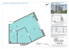2 pokoje, mieszkanie 43,85 m², parter, oferta nr 101, Brzóski 21, Łuków, ul. Brzóski 21