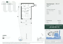 2 pokoje, apartament inwestycyjny 52,27 m², parter, oferta nr B1, Lowen Marina, Giżycko, ul. Świętego Brunona