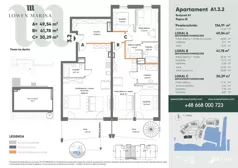 4 pokoje, apartament inwestycyjny 136,40 m², piętro 3, oferta nr A1, Lowen Marina, Giżycko, ul. Świętego Brunona